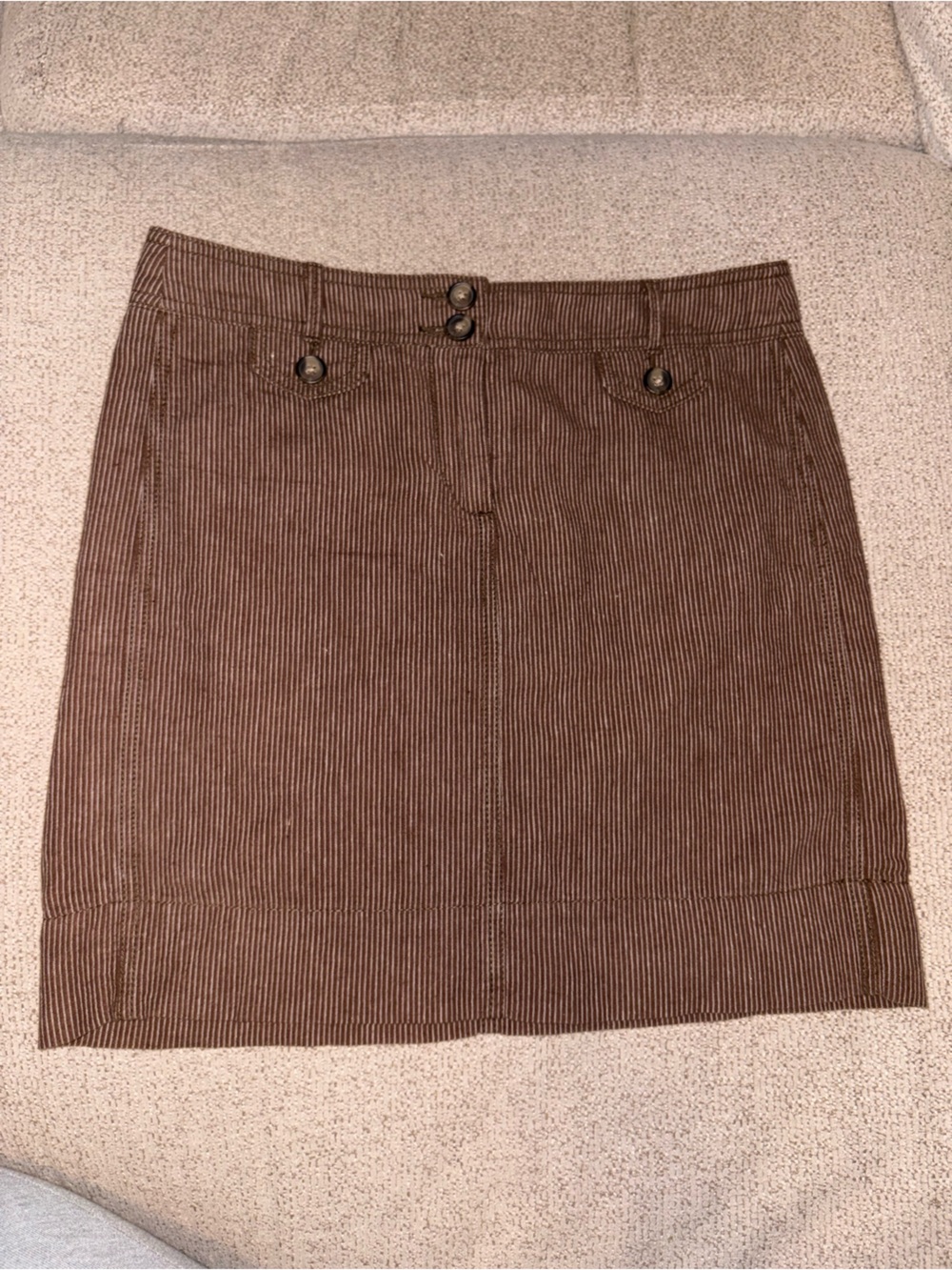 Ann Taylor Brown Pinstripe Mini Skirt